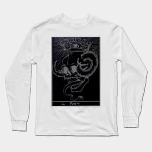 "La Muerte" white on black design Long Sleeve T-Shirt